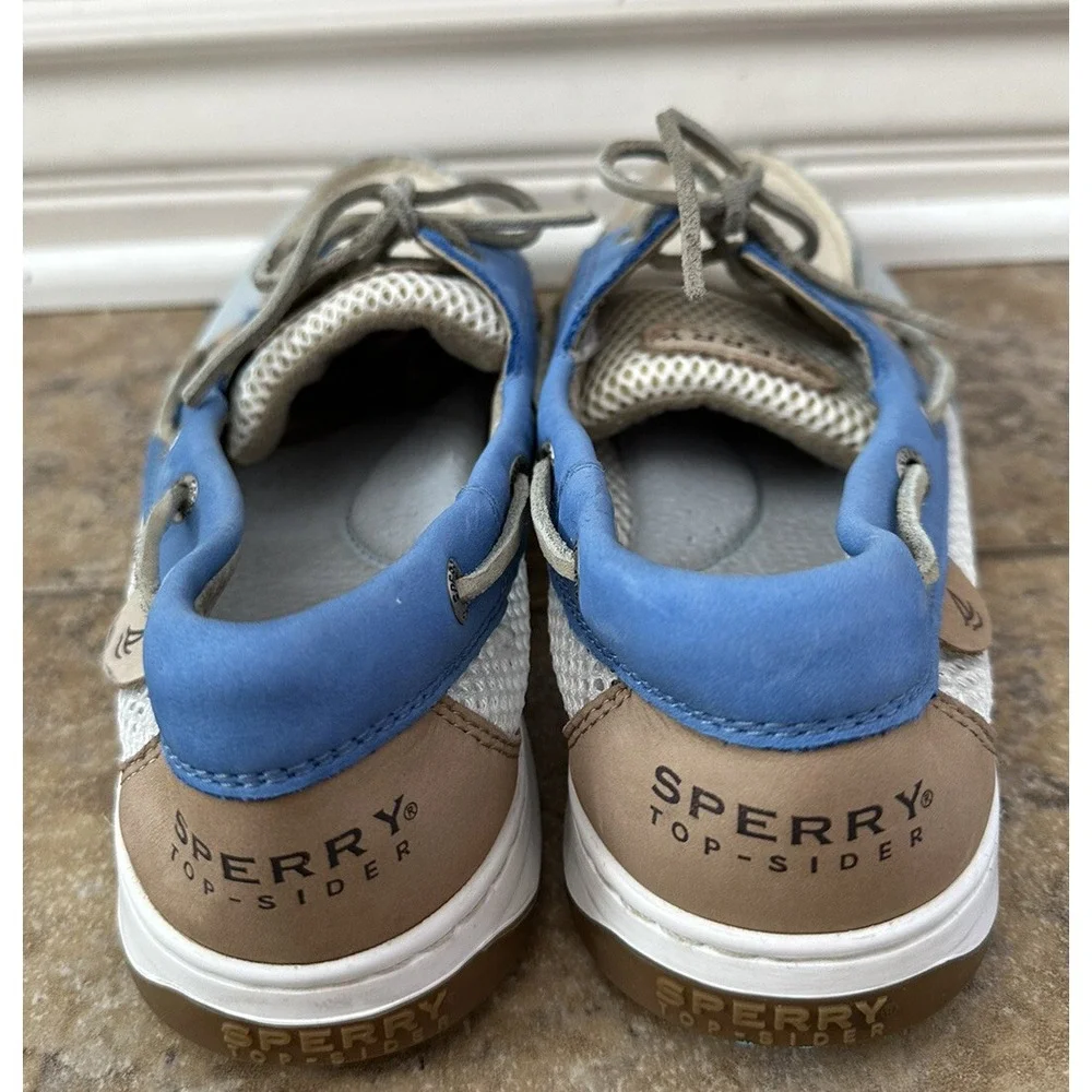 NIB Sperry Top-Sider Bluefish Blue/White Open Boat Shoes Womens Sz 11 M